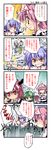  6+girls bat_wings blue_hair bread comic fairy_maid food german highres izayoi_sakuya koakuma konpaku_youmu long_hair multiple_girls nanaroku_(fortress76) open_mouth red_eyes red_hair remilia_scarlet saigyouji_yuyuko short_hair silver_hair touhou translated triangular_headpiece wings 