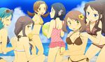  bikini blue_(pokemon) blush crystal_(pokemon) hair_ornament hairpin haruka_(pokemon) hikari_(pokemon) kotone_(pokemon) multiple_girls nanananona one-piece_swimsuit pokemon pokemon_(game) pokemon_bw pokemon_dppt pokemon_frlg pokemon_gsc pokemon_hgss pokemon_rse sunglasses swimsuit touko_(pokemon) 