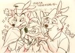  &quot;honest&quot;_john_foulfellow 2018 anthro black_nose br&#039;er_fox canine clothed clothing disney fox fur group hat hi_res japanese_text male mammal robin_hood robin_hood_(disney) simple_background sketch song_of_the_south text translation_request uochandayo 