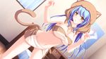  blue_hair game_cg hiiragi_tsukino long_hair maikaze_no_melt tail tenmaso whirlpool yellow_eyes 