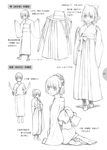  1girl absurdres artist_request copyright_request highres how_to japanese_clothes kimono monochrome translation_request 