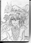  aidesu_(daddy-carsi) alternate_costume bridal_gauntlets fangs flower graphite_(medium) greyscale grin hands hat hat_flower koumajou_densetsu koumajou_densetsu_1 monochrome remilia_scarlet scan slit_pupils smile smirk solo touhou traditional_media 