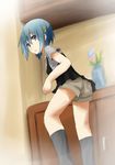  alternate_costume blue_eyes blue_hair casual hair_ornament hairclip kagiana mahou_shoujo_madoka_magica miki_sayaka shorts solo 