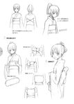  absurdres artist_request concept_art copyright_request highres how_to japanese_clothes kimono monochrome sketch translation_request white_background 