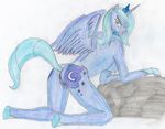  anthrofied anus butt equine female friendship_is_magic horse mammal my_little_pony plain_background pony princess_luna_(mlp) pussy raised_tail solo tail unknown_artist white_background 