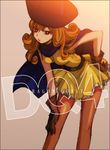  alena_(dq4) brown_hair cape dragon_quest dragon_quest_iv dress earrings gloves harumi_chihiro hat jewelry long_hair pantyhose solo 