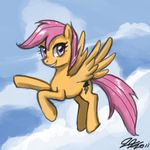  equine female feral flying friendship_is_magic horse john_joseco mammal my_little_pony pegasus pony scootaloo_(mlp) solo wings 