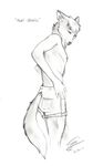 abstract_background canine chromatic_background cute illiur male shorts sketch solo topless tsareia wolf 