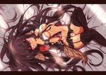  animal_ears bad_id bad_pixiv_id banned_artist bdsm bed black_hair black_legwear blush bondage bound bra breasts brown_hair chain copyright_request cuffs garter_straps garters handcuffs letterboxed light_rays lingerie long_hair looking_at_viewer lying medium_breasts midriff navel on_back open_clothes open_shirt panties pink_eyes purple_eyes revision shackles shirt shugami solo sunbeam sunlight tail tears thighhighs underboob underwear 