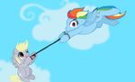  clouds cutie_mark derpy_hooves_(mlp) dinky_hooves_(mlp) duo equine female feral friendship_is_magic horse mammal my_little_pony pegasus pony rainbow_dash_(mlp) sky tenchisamoshi wind wings 