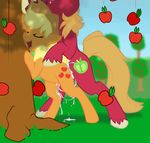  apple applejack_(mlp) big_macintosh_(mlp) cum cum_in_pussy cum_inside equine friendship_is_magic fruit horse incest my_little_pony sex tree wood 