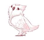  avian bird female feral non-anthro pink pink_eyes plain_background solo uni white white_background white_feathers 