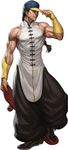  absurdres baggy_pants bare_shoulders baseball_cap braid bridal_gauntlets chinese_clothes hat highres male_focus muscle pants shoes single_braid skateboard sneakers solo stanley_lau street_fighter street_fighter_iii_(series) yun_lee 