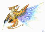 alternate_form breath_of_fire breath_of_fire_iv capcom claws dragon fabsedda highres horns monster no_humans ryuu_(breath_of_fire_iv) signature solo spoilers traditional_media wings yellow_eyes 