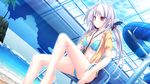  bikini elf game_cg gray_hair maikaze_no_melt mizugi pool red_eyes solo suzu_(suzukaze_no_melt) tenmaso twin_tails whirlpool 