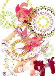  absurdres circle flower gloves highres kaname_madoka kouga_yun magical_girl mahou_shoujo_madoka_magica pink_eyes pink_hair short_hair solo twintails white_gloves 