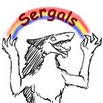  english_text john_(joandventure) looking_at_viewer open_mouth plain_background rainbow sergal sir_double-faggot solo text tongue white_background 