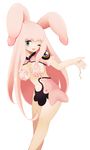  animal_ears bad_id bad_pixiv_id blue_eyes bunny_ears goo_girl lalala222 melona monster_girl pink_hair prehensile_hair queen's_blade slime solo 