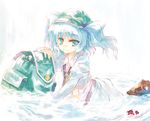  backpack bag blue_eyes blue_hair hat kawashiro_nitori short_hair solo tokiame touhou twintails two_side_up 