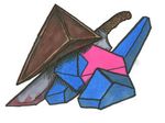  crossover gen_1_pokemon knife no_humans pokemon pokemon_(creature) porygon pyramid_head silent_hill 