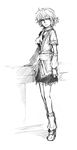  ascot bad_id bad_pixiv_id banned_artist green_eyes greyscale kurkoboltsi mizuhashi_parsee monochrome pointy_ears short_hair sketch skirt solo spot_color touhou 