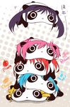  akemi_homura black_hair blonde_hair blue_hair drill_hair engrish hair_ornament hairband homu kaname_madoka long_hair mahou_shoujo_madoka_magica miki_sayaka no_humans panda parody pink_hair ranguage sakura_kyouko san-x short_hair short_twintails tarepanda tomoe_mami twin_drills twintails 