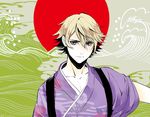  blonde_hair ivan_karelin japanese_clothes kai_(pixiv93444) male_focus purple_eyes solo tiger_&amp;_bunny 