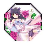  bad_id bad_pixiv_id blush dress flower frills gokou_ruri hair_flower hair_ornament kotobuki_utage mask mole mole_under_eye octagon ore_no_imouto_ga_konna_ni_kawaii_wake_ga_nai solo thighhighs 