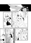  alice_margatroid bow braid buttons closed_eyes comic cosplay frills from_behind greyscale hair_bow highres jeno kirisame_marisa monochrome multiple_girls no_hat no_headwear touhou translated 