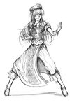  bad_id bad_pixiv_id banned_artist braid china_dress chinese_clothes dress fighting_stance greyscale hat highres hong_meiling kurkoboltsi long_hair monochrome pants sketch solo star touhou twin_braids 
