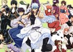  6+boys bad_id bad_pixiv_id capri_pants elizabeth_(gintama) everyone eyepatch gintama hadanugi_dousa hasegawa_taizou highres hijikata_toushirou japanese_clothes justaway kagura_(gintama) kamui_(gintama) katsura_kotarou kimono kiseru kondou_isao long_sleeves maruki_(punchiki) multiple_boys multiple_girls okita_sougo pants pipe sadaharu sakamoto_tatsuma sakata_gintoki sarutobi_ayame shimura_shinpachi shimura_tae shinsengumi_(gintama) short_sleeves sorachi_hideaki_(character) takasugi_shinsuke tsukuyo_(gintama) umbrella yagyuu_kyuubei yamazaki_sagaru 