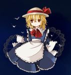  artist_request black_background blonde_hair dress hat kana_anaberal lowres red_eyes simple_background solo touhou touhou_(pc-98) 