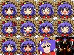  ^_^ anger_vein angry bad_id bad_pixiv_id banned_artist blush closed_eyes crayon_shin-chan expressions faceset gundam gundam_00 hair_ornament kisaragi_zwei leaf maple_leaf mirror mobile_suit_gundam nohara_misae o_o open_mouth parody purple_hair reborns_cannon red_eyes rope shimenawa short_hair smile touhou yasaka_kanako 