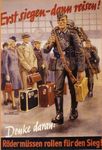  civilians german german_text gun herbert_rothg&auml;ngel luggage poster propaganda rifle soldier train_station uniform weapon ww2 