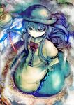  bad_id bad_pixiv_id blue_hair bow dress hat hinanawi_tenshi koohee long_hair solo sword sword_of_hisou touhou weapon 