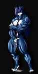  abs anthro b9tribeca biceps blue blue_body breasts bulge canine cum dripping female fingering flexing hair hopey huge_muscles long_hair mammal masturbation muscles muscular_female nipples nude penetration pose pussy pussy_juice solo standing tail vaginal wolf 