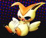  anus blush fangs female fingering flat_chested masturbation n nintendo one_eye_closed open_mouth pok&#233;mon pokemon pussy saliva solo sweat tongue victini video_games 