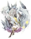  absurdres flower gen_5_pokemon green_eyes green_hair highres janis_(hainegom) kyurem male_focus n_(pokemon) pokemon pokemon_(creature) pokemon_(game) pokemon_bw 