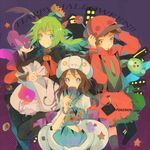  2boys alternate_costume animal_ears bad_id bad_pixiv_id blue_eyes brown_eyes brown_hair candle candy cat_ears chandelure crown food gen_5_pokemon green_hair halloween hat kashi_(number) litwick lollipop multiple_boys n_(pokemon) pokemon pokemon_(creature) pokemon_(game) pokemon_bw purrloin solosis touko_(pokemon) touya_(pokemon) 