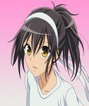  ayuzawa_misaki bad_aspect_ratio black_hair kaichou_wa_maid-sama! short_hair solo sport yellow_eyes 