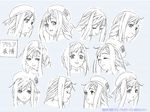  alicia_florence aria artist_request blue_background monochrome production_art sketch striped striped_background 