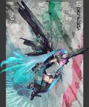  android bad_id bad_pixiv_id blue_eyes blue_hair collar detached_sleeves hatsune_miku highres long_hair mecha mechanical_wings necktie noboundary saishuu_heiki_kanojo skirt solo star thighhighs twintails very_long_hair vocaloid wings 