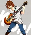  bad_id bad_pixiv_id boots brown_eyes brown_hair casual denim genderswap genderswap_(ftm) guitar hirasawa_yui instrument jeans k-on! listen!! male_focus oka_(juno610) pants solo 