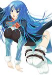  blue_hair boots long_sleeves mizuki_makoto solo sylpheed thigh_boots thighhighs zero_no_tsukaima 