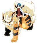  arcanine bad_id bad_pixiv_id bike_shorts blue_eyes blue_hair crystal_(pokemon) gen_1_pokemon localite pokemon pokemon_(creature) pokemon_special riding skirt twintails 