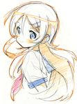  bad_id bad_pixiv_id blonde_hair blue_eyes blush color_trace colored_pencil_(medium) face graphite_(medium) kasuga_souichi kousaka_kirino long_hair ore_no_imouto_ga_konna_ni_kawaii_wake_ga_nai production_art school_uniform serafuku sketch smile solo traditional_media 