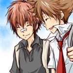  brown_hair katekyo_hitman_reborn kozato_enma redhead sawada_tsunayoshi smile 