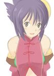  ar_tonelico ar_tonelico_ii bad_id bad_pixiv_id folded_ponytail hair_ornament luca_truelywaath purple_hair short_hair solo yana yellow_eyes 