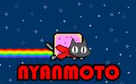 cat meme nichijou no_humans nyan_cat parody rainbow sakamoto_(nichijou) tail 