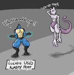  floating greed_(artist) lucario maniacal_laughter mewtwo pok&eacute;mon 